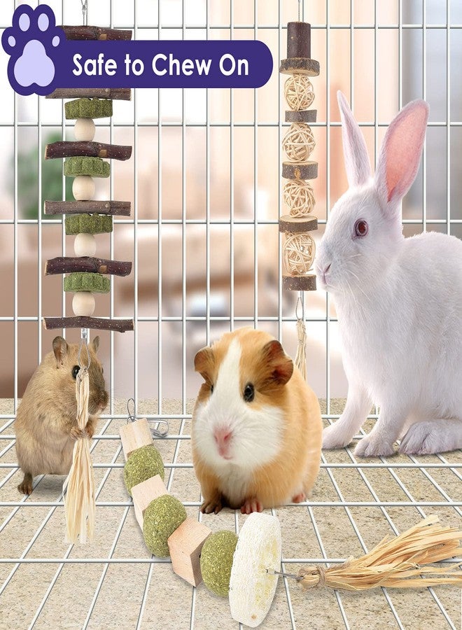 Bissap 3PCS Bunny Chew Toys, Natural Hanging Rabbit Chew Toy Treats for Guinea Pigs Hamsters Gerbils Chinchilla and Other Small Pets for Teeth Grinding - Image 3